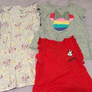 Disney 2T Minnie Mouse T-Shirts and Dress - Gray, Red, light purple